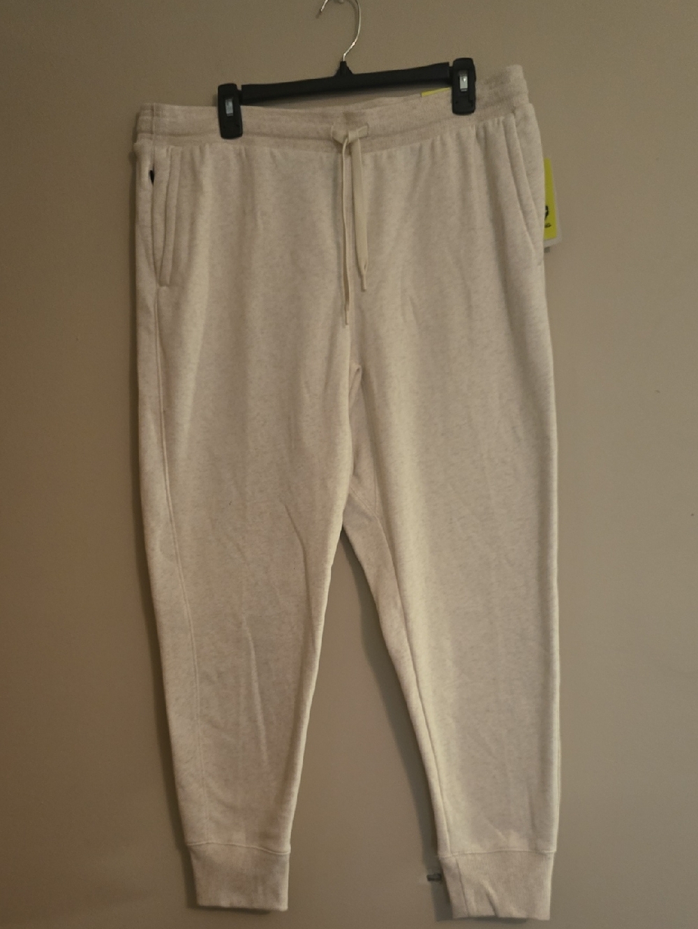 New All In Motion Men's Size L Cream Jogger Fleece Sweatpants